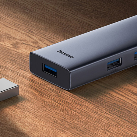 Docking Station Baseus Type-C to 4x USB3.0, 5Gbps, Space Grey