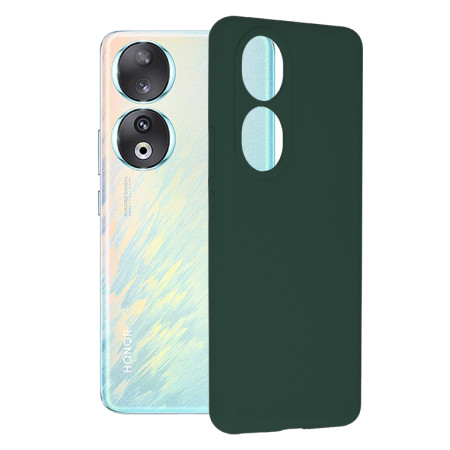 Husa de telefon Honor 90, Antiamprenta, Interior Microfibra, Camera Extra Pro, Verde