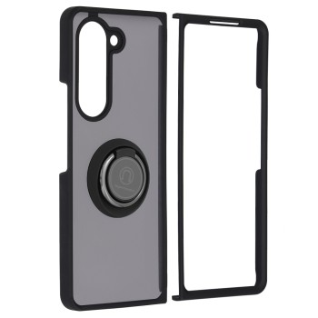 Husa telefon Samsung Galaxy Z Fold 5, Glinth Magnet Auto si Inel Rotativ, Negru