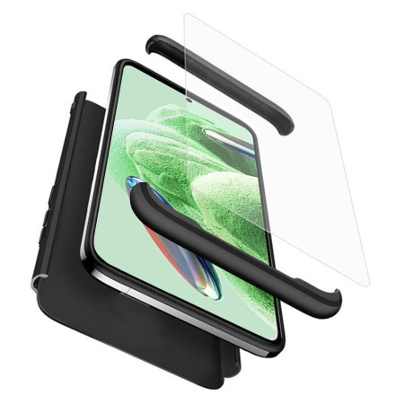 Husa 360 Xiaomi Redmi Note 12 5G, Fata Spate si Folie Protectie Inclusa, Negru