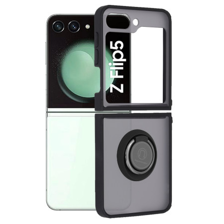 Husa telefon Samsung Galaxy Z Flip 5, Glinth Magnet Auto si Inel Rotativ, Negru -RESIGILAT