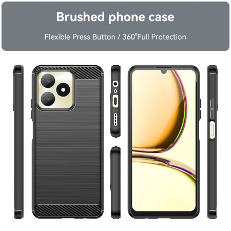 Husa Carbon compatibila Realme C53, Protect Anti-Soc, Negru