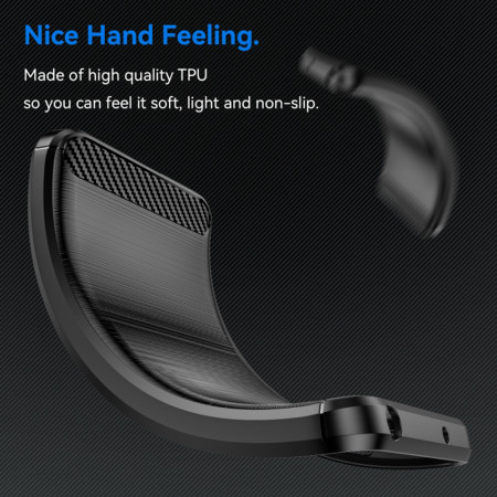 Husa Carbon compatibila Realme C53, Protect Anti-Soc, Negru