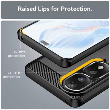 Husa Carbon Honor 80 Pro, Protect Anti-Soc, Negru