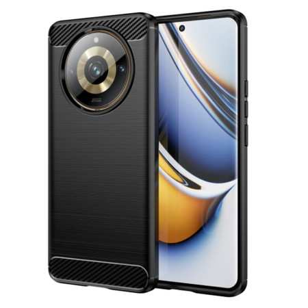 Husa Carbon compatibila Realme 11 Pro / 11 Pro Plus, Protect Anti-Soc, Negru