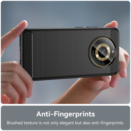 Husa Carbon compatibila Realme 11, Protect Anti-Soc, Negru