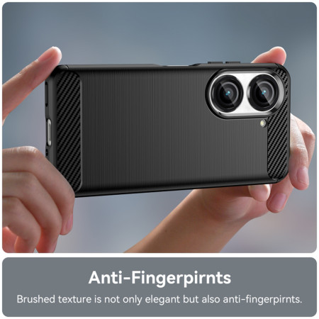 Husa Carbon compatibila Asus Zenfone 9 / 10, Protect Anti-Soc, Negru