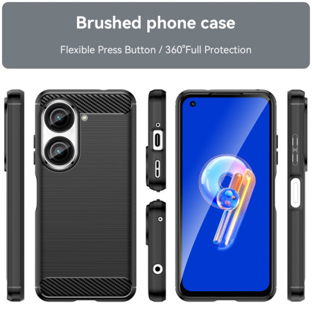 Husa Carbon compatibila Asus Zenfone 9 / 10, Protect Anti-Soc, Negru