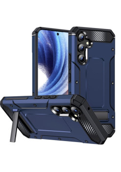 Husa Antisoc compatibila Samsung Galaxy A54, Kickstand, Albastru