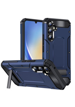 Husa Antisoc compatibila Samsung Galaxy A34, Kickstand, Albastru