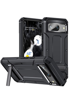 Husa Antisoc compatibila Google Pixel 8, Kickstand, Negru