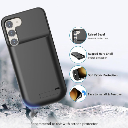 Husa cu Baterie Power Pro compatibila Samsung Galaxy S23 Plus, 6000mAh, Black