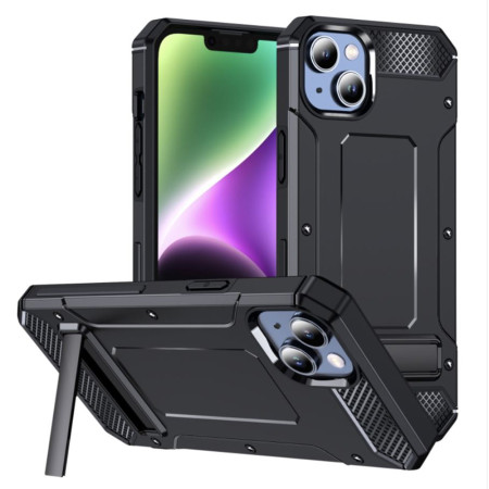 Husa Antisoc compatibila Apple iPhone 14 Plus, Kickstand, Negru