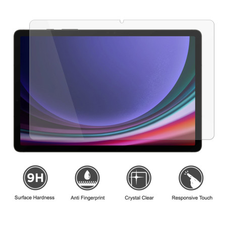Folie tableta compatibila Samsung Galaxy Tab S9 Plus, Sticla 2.5D, 9H, Transparenta