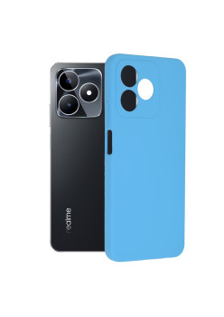 Husa de telefon compatibila Realme C53, Antiamprenta, Interior Microfibra, Camera Extra Pro, Denim Blue