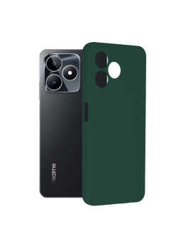 Husa de telefon compatibila Realme C53, Antiamprenta, Interior Microfibra, Camera Extra Pro, Dark Green