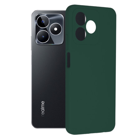 Husa de telefon compatibila Realme C53, Antiamprenta, Interior Microfibra, Camera Extra Pro, Dark Green