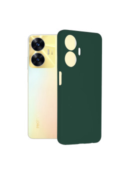 Husa de telefon compatibila Realme C55, Antiamprenta, Interior Microfibra, Camera Extra Pro, Dark Green