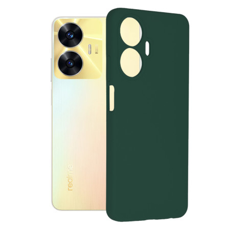Husa de telefon compatibila Realme C55, Antiamprenta, Interior Microfibra, Camera Extra Pro, Dark Green