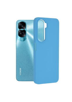 Husa de telefon compatibila Honor 90 Lite, Antiamprenta, Interior Microfibra, Camera Extra Pro, Denim Blue