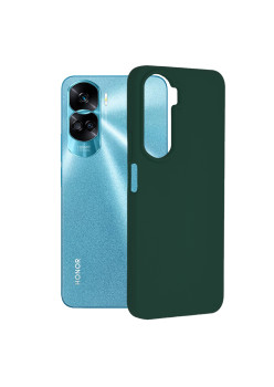Husa de telefon compatibila Honor 90 Lite, Antiamprenta, Interior Microfibra, Camera Extra Pro, Dark Green