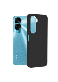 Husa de telefon compatibila Honor 90 Lite, Antiamprenta, Interior Microfibra, Camera Extra Pro, Negru