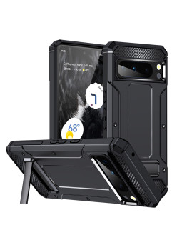 Husa Antisoc compatibila Google Pixel 8 Pro, Kickstand, Negru