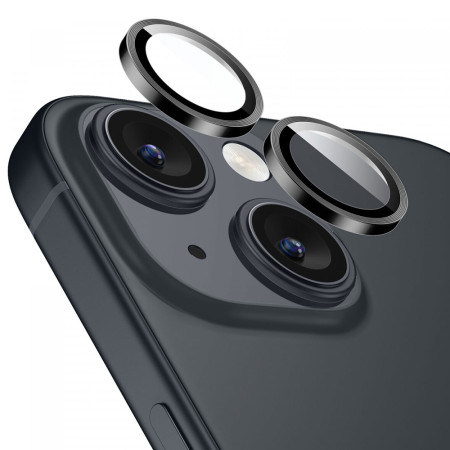 Folie Camera Foto compatibila Apple iPhone 15, Profesionala HD, Negru