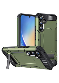 Husa Antisoc compatibila Samsung Galaxy A34, Kickstand, Verde
