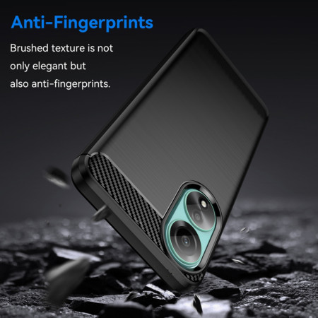 Husa Carbon compatibila Oppo A78 4G, Protect Anti-Soc, Negru