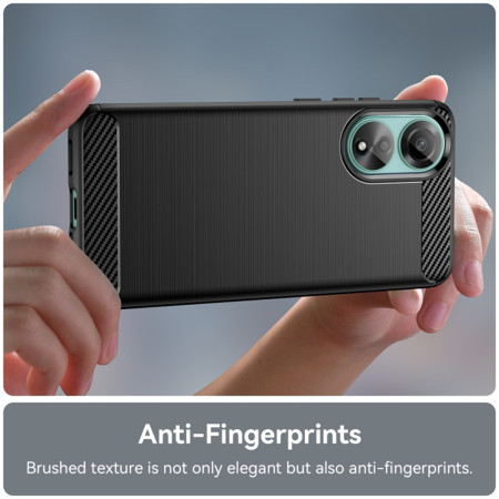 Husa Carbon compatibila Oppo A78 4G, Protect Anti-Soc, Negru