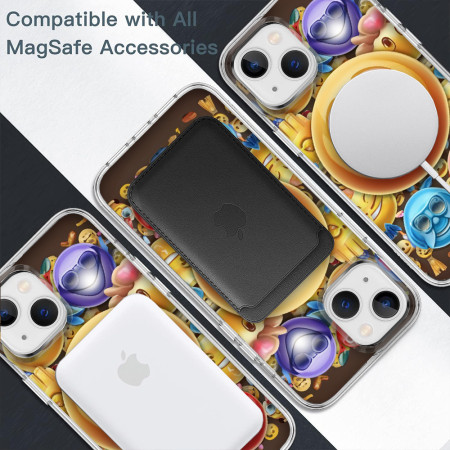 Husa personalizata pentru Apple iPhone 13, MagSafe Atasare Magnetica, Antisoc, Emoji Smiley Faces