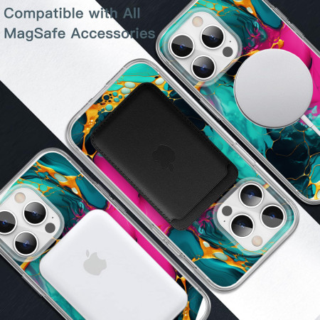 Husa personalizata compatibila Apple iPhone 15 Pro, MagSafe Atasare Magnetica, Antisoc, Neons And Brights 22