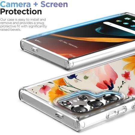 Husa personalizata pentru Samsung Galaxy S24 Ultra, MagSafe Atasare Magnetica, Antisoc, Model Floral 2