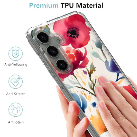 Husa personalizata compatibila Samsung Galaxy S24, MagSafe Atasare Magnetica, Antisoc, Model Floral 3