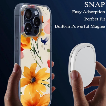 Husa personalizata pentru Apple iPhone 14 Pro, MagSafe Atasare Magnetica, Antisoc, Model Floral 2