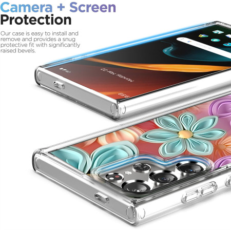 Husa personalizata pentru Samsung Galaxy S24 Ultra, MagSafe Atasare Magnetica, 3D Flower Medley 2
