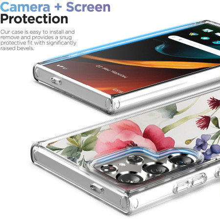Husa personalizata pentru Samsung Galaxy S24 Ultra, MagSafe Atasare Magnetica, Antisoc, Model Floral 4
