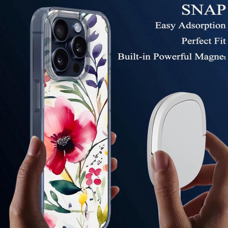 Husa personalizata pentru Apple iPhone 14, MagSafe Atasare Magnetica, Antisoc, Model Flori 5