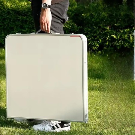 Masă Pliabilă Picnic, Aluminiu + Blat MDF, 120x60 cm, Portabilă, Tip Valiză