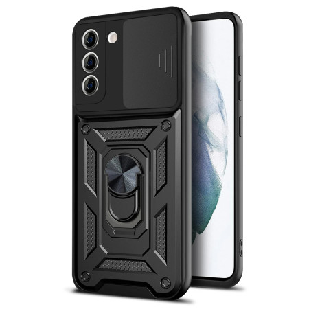 Husa telefon compatibila Samsung Galaxy S21 Plus 5G, Slide & Snap Premium, Magnetic Ring Holder, Negru