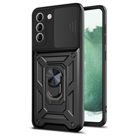Husa telefon compatibila Samsung Galaxy S22 Plus 5G, Slide & Snap Premium, Magnetic Ring Holder, Negru