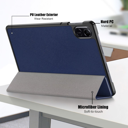 Husa tableta compatibila Honor Pad X9 / X8 Pro, FoldPro cu Microfibra, Auto Sleep/Wake, Blue