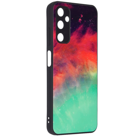 Husa telefon compatibila Samsung Galaxy A05s, Glass Spate din Sticla Securizata, Fiery Ocean