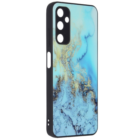 Husa telefon compatibila Samsung Galaxy A05s, Glass Spate din Sticla Securizata, Blue Ocean