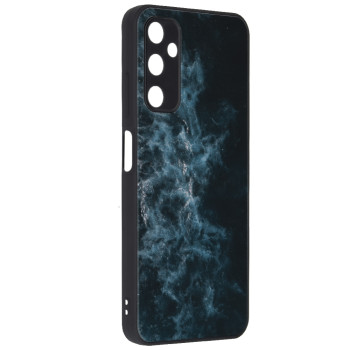 Husa telefon compatibila Samsung Galaxy A05s, Glass Spate din Sticla Securizata, Blue Nebula