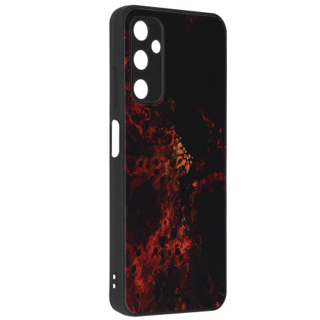 Husa telefon compatibila Samsung Galaxy A05s, Glass Spate din Sticla Securizata, Red Nebula
