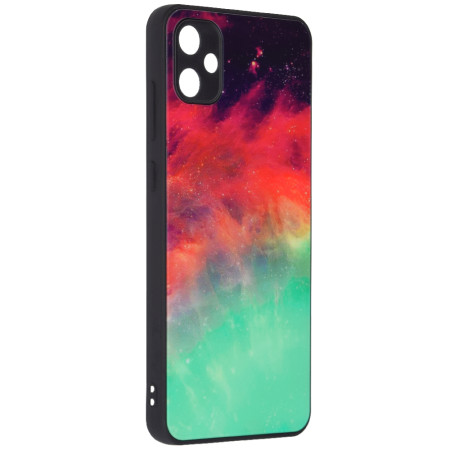 Husa telefon compatibila Samsung Galaxy A05, Glass Spate din Sticla Securizata, Fiery Ocean