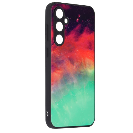 Husa telefon compatibila Samsung Galaxy S23 FE, Glass Spate din Sticla Securizata, Fiery Ocean