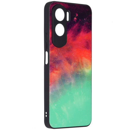 Husa telefon compatibila Honor 90 Lite, Glass Spate din Sticla Securizata, Fiery Ocean